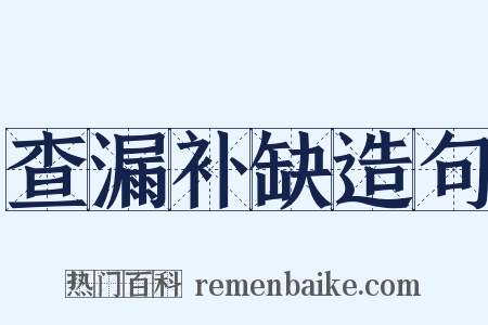 查漏补缺造句是什么意思的图片